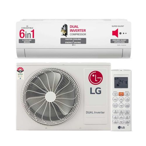 LG 1.5 Ton 5 Star Dual Inverter Split AC white