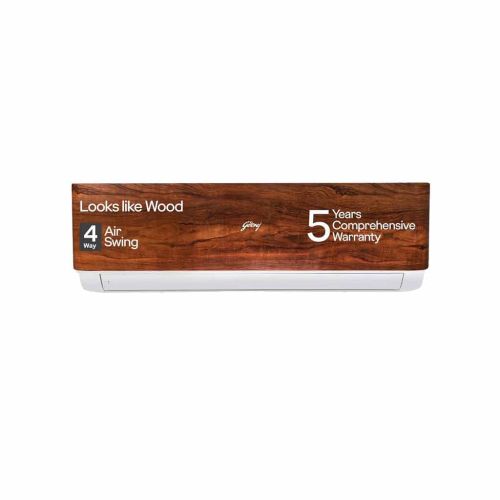 Godrej 1.5 Ton 3 Star Wood Finish AI Powered 5-In-1 Convertible Inverter Split AC