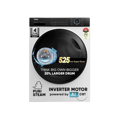 Haier 8 kg 5 Star Powered by AI-DBT with PuriSteam Fully Automatic Front Load Washing Machine (HW80-IM12929C)