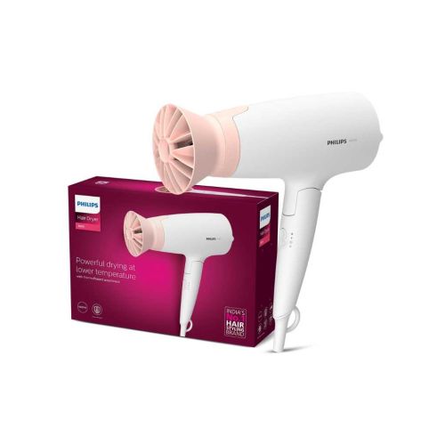 Philips Foldable Hair Dryer with ThermoProtect Airflow (BHD308/30, White)