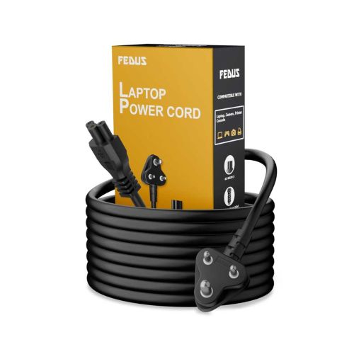 FEDUS 1M 3 Pin AC Laptop Power Cord Cable with Universal Mickey Mouse Connector