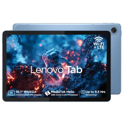 Lenovo Tab 10.1" 4G LTE Tablet (4GB RAM + 128GB ROM, Polar Blue)