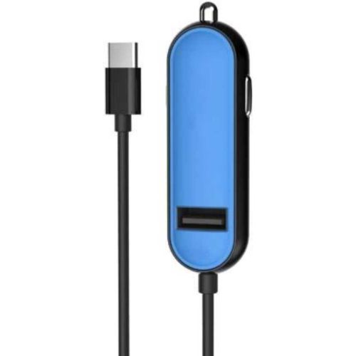 Portronics Car Power 2C POR-855 Car Charger with Type C Cable (Blue)