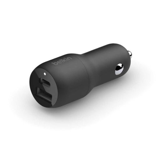 Belkin 37W Dual Port Fast Charge Car Charger Adapter (Black)