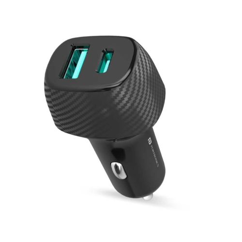 Portronics Car Power 6 51W Fast Car Charging Adapter with Dual Output Ports (PD Type-C + Mach USB-A)