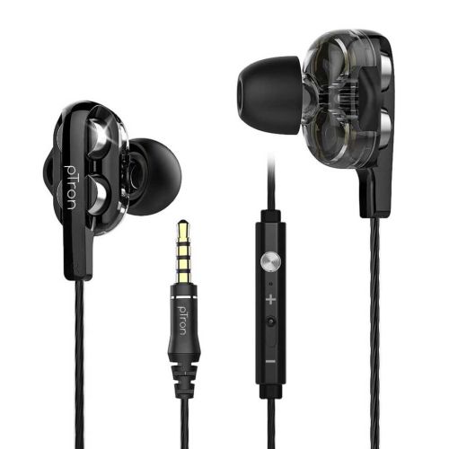 PTron Boom Ultima V2 Dual Driver Gaming Wired In-Ear Earphones with Mic (Black)