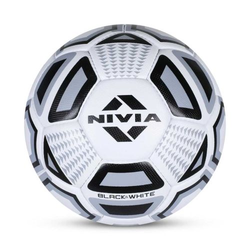 :Nivia Black & White Rubber Football (Size 4, Training/Match)