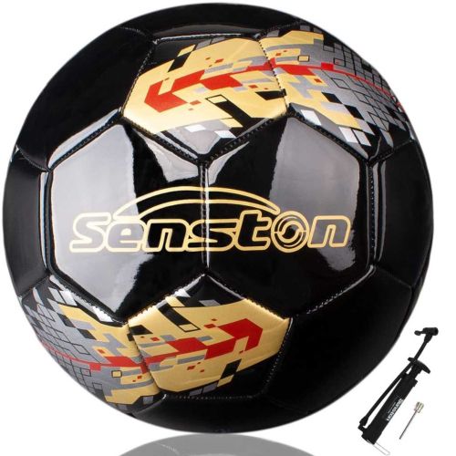 Senston Size 5 Football – Durable PU Leather Soccer Ball for Adults, Youth & Kids