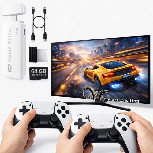 New 2026 Upgraded 4K TV Video Game Gaming System (White)