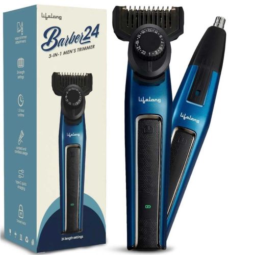 Lifelong Beard Trimmer for Men – All in One Grooming Kit with 24 Length Settings