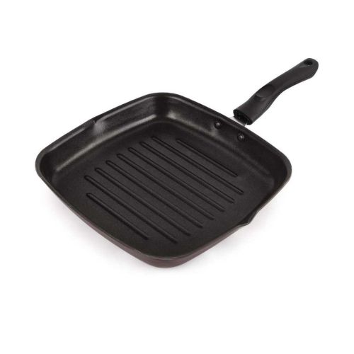 CELLO Aluminium Non-Stick Induction Base Grill Pan with Cool Touch Handle, Blac