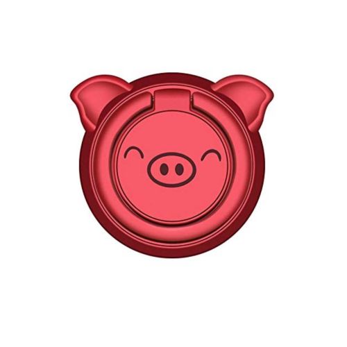 KolorFish Mobile Phone Ring Grip Holder Stand Funky Animal (Piggy Red)