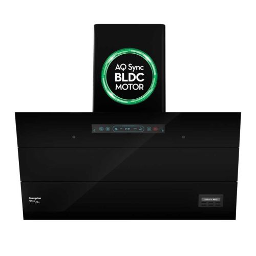 Crompton AQNova 90 cm Slant Kitchen Chimney (1800 m³/hr, BLDC Motor, Black)