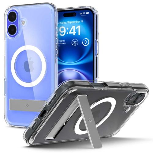 Spigen Ultra Hybrid S MagFit Back Cover Case for iPhone 16 Plus (Crystal Clear, MagSafe Compatible, PC + TPU)