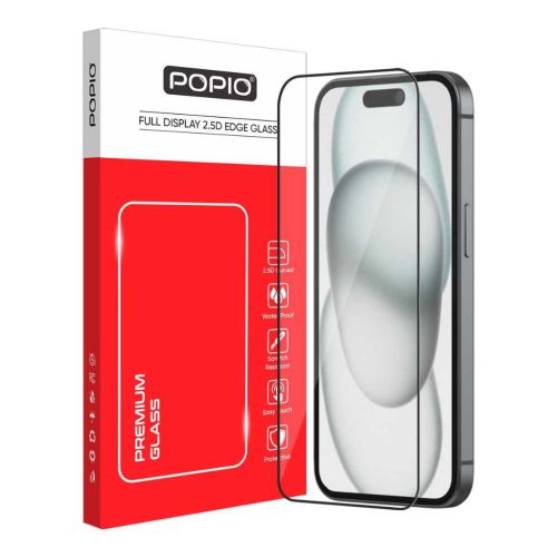 POPIO Military-Grade Gorilla Tempered Glass for iPhone 15 / iPhone 16