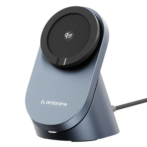 Ambrane AerosynQ 4 25W Qi2.2 MagSafe Wireless Charger with Stand – Grey
